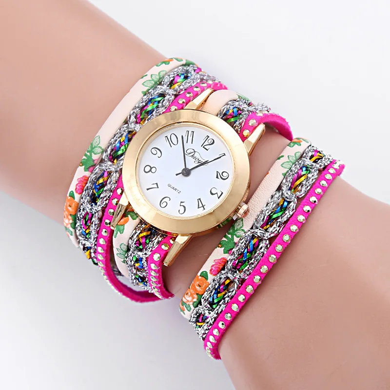 Women Colorful Rhinestone Bracelet Watch Ladies Quartz Watch New Fashion Rivet Circle Women Wrist Watches for Men Women