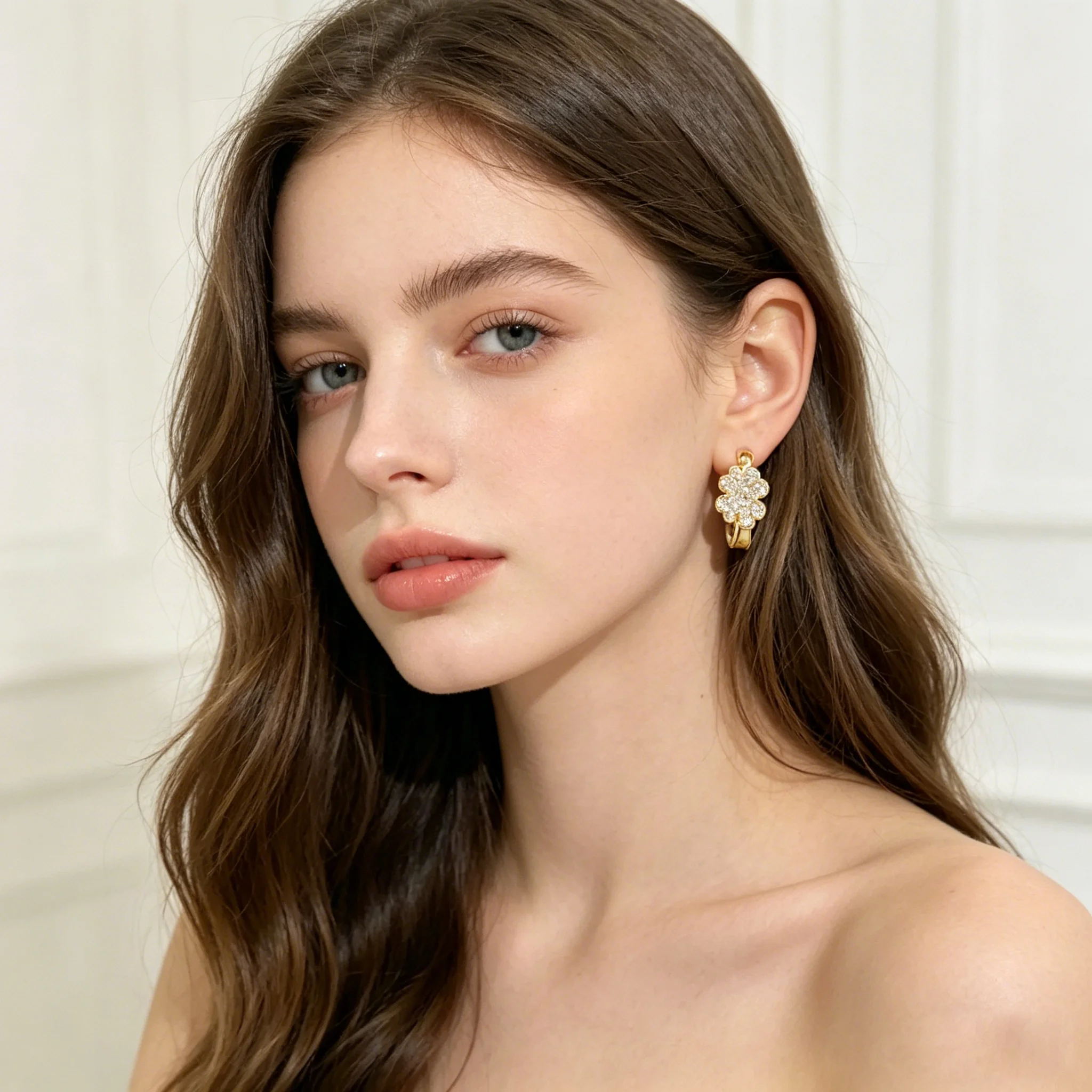 Women Accessories For Wedding - สีทองอ่อนต่างหูห่วงเพทายสำหรับผู้หญิงแฟชั่นเครื่องประดับสวมใส่ทุกวันต่างหูงานแต่งงานอุปกรณ์เสริมชุดเครื่องประดับเพื่อนเจ้าสาว