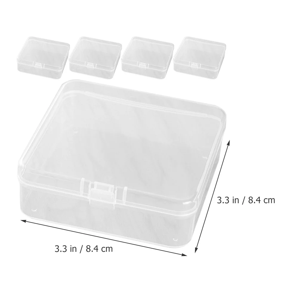 5pcs Storage Box Clear Plastic Small Parts Organizer Box For Beads Screws Nuts Bolts Craft Jewelry Sorting Container Bin