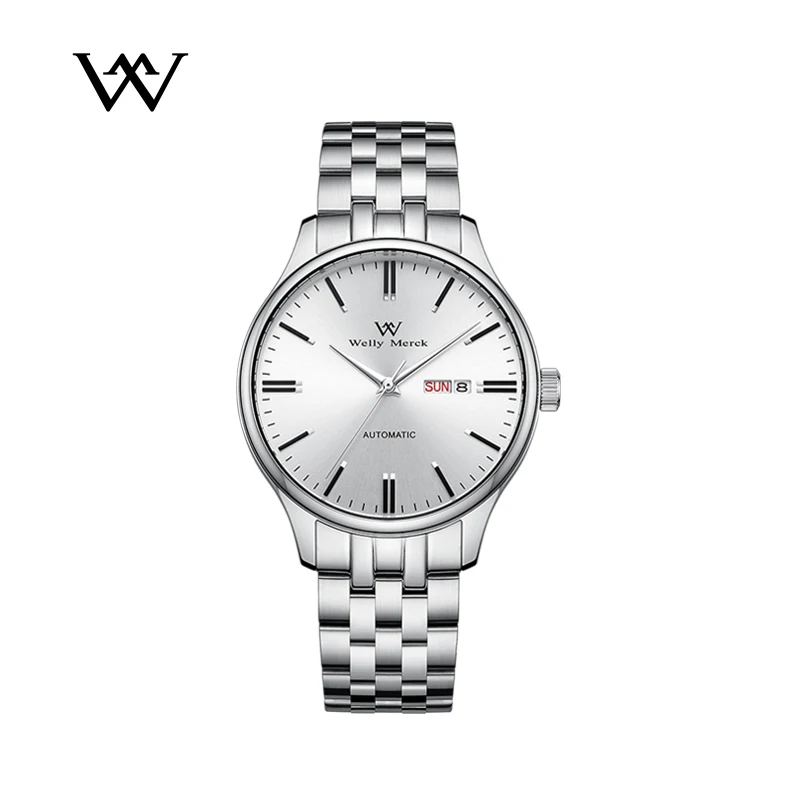 WM Watch WellyMerck Automatic Mechanical Watches Man Classic Style Business Stainless Steel Sapphire Watch Men Miyota 8215 WM167