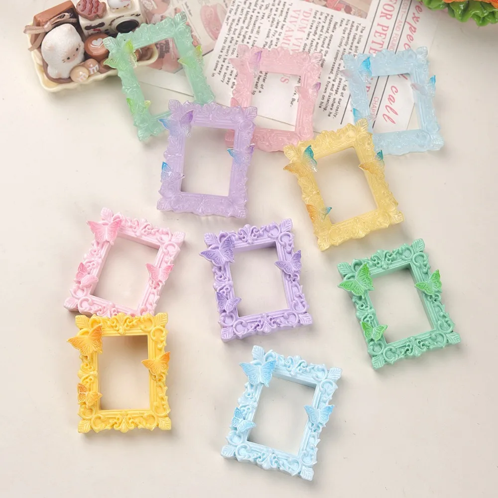 10pcs Mini Kawaii Cute Photo Frame Flat Back Cabochons Scrapbook Diy  Party Hairpin Accessories Home Decoration Craft