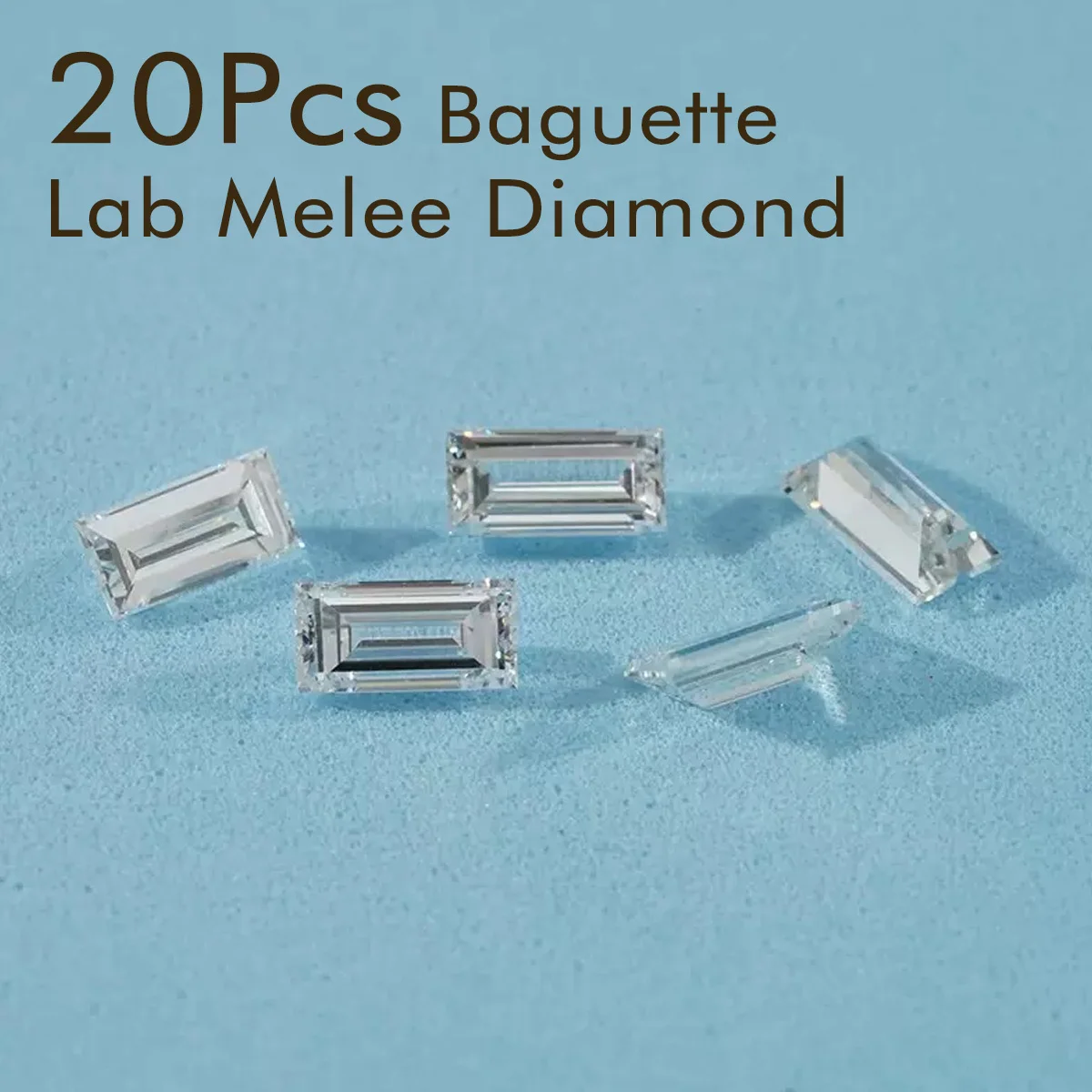 

20Pcs Straight Baguette Lab Melee Diamonds Wholesale Lab Created Small Size Diamonds Various Sizes Lab Loose Diamonds