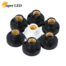 E14 Black White Conversion Flat Lamp Holder 6A 220V Lamp Switch Environmental Protection PBT Big Screw To Small Screw