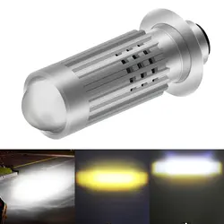 1X H6 P15D Led Moto H6M LED Motorcycle Headlight Bulbs Lens White Yellow Lamp Fog Lamp Motorcycle Headlights High/Low Beam Bulb