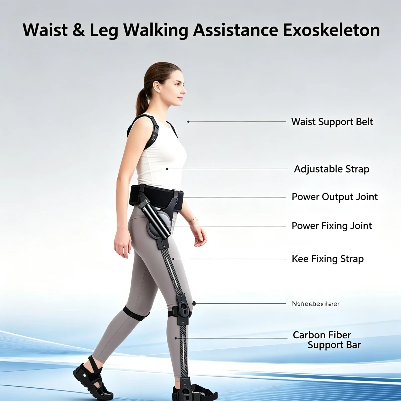 Exoskeleton Robot For Stroke Patients Elderly AI-Powered Hip Exoskeleton Walking Aid Adjustable Mobility Leg Rehabilitation