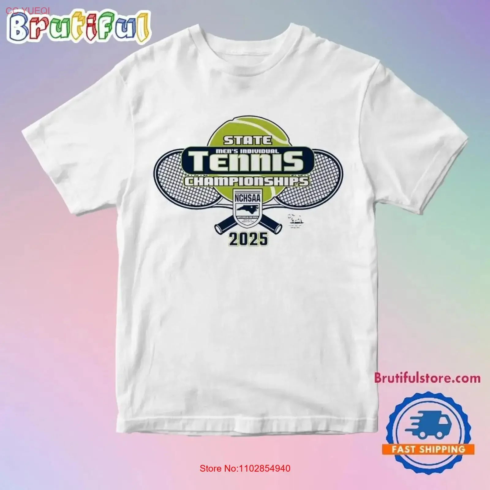NCHSAA Теннисная мужская футболка с индивидуальными чемпионатами 2025 года, винтажная стираная модная дизайнерская одежда с графическим рисунком, стильная, слегка мягкая