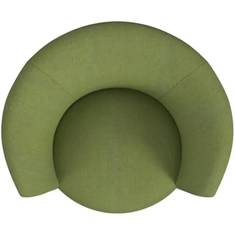 Living Room Chair, 360 ° Bucket Back Rotating Soft Cushion, Olive Green Living Room Woven Chair, Living Room Sofa Chair