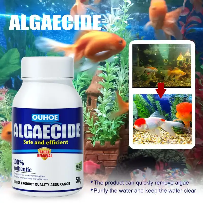 Popular aquarium algaecide water algaecide fish tank moss remover 50g cleaning tool fish aquatic pet supplies pet supplies