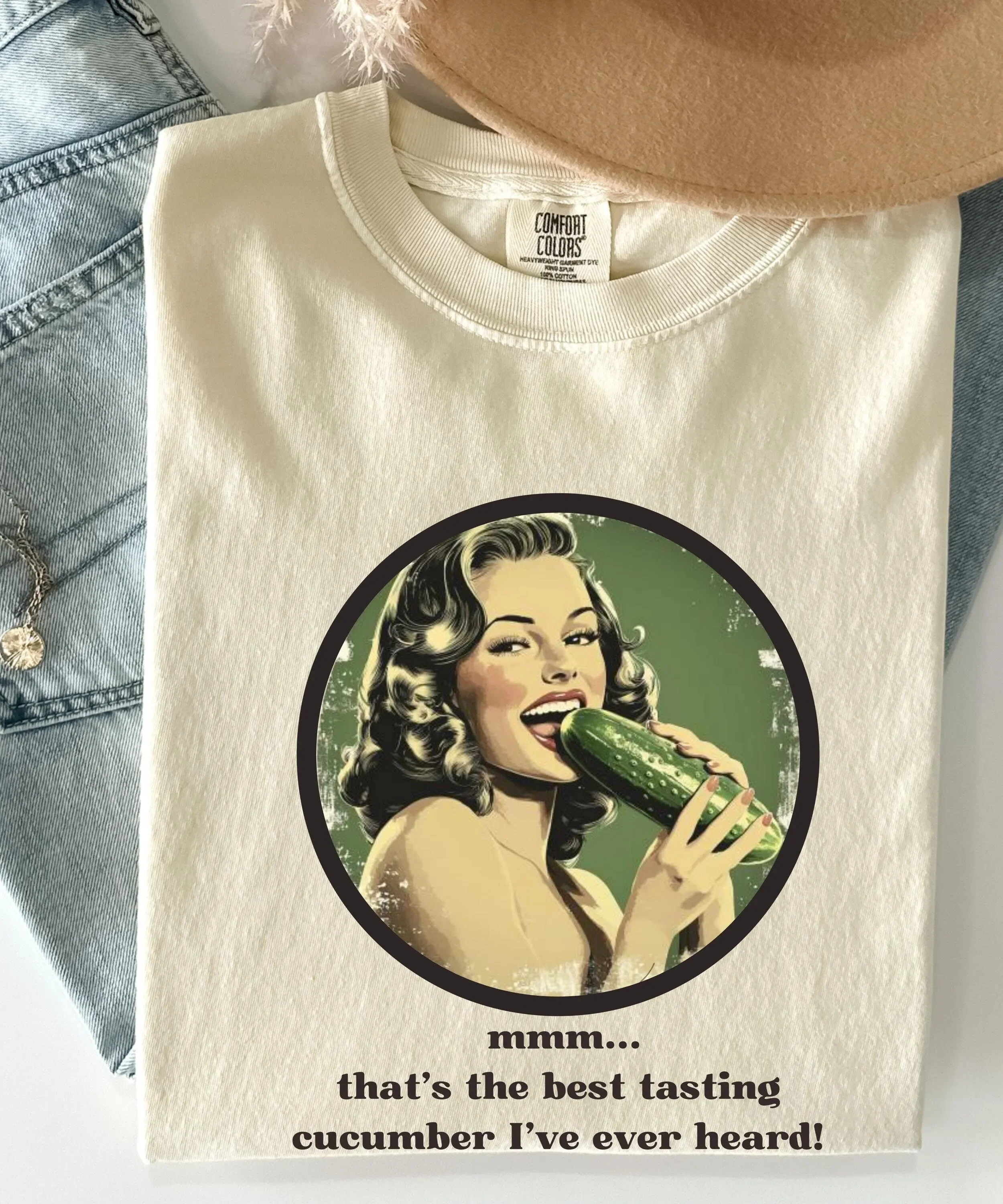 Funny Cucumber T Shirt Adult humor Suggestive Pickle Inappropriate Unhinged Vintage Sarcastic gag gift