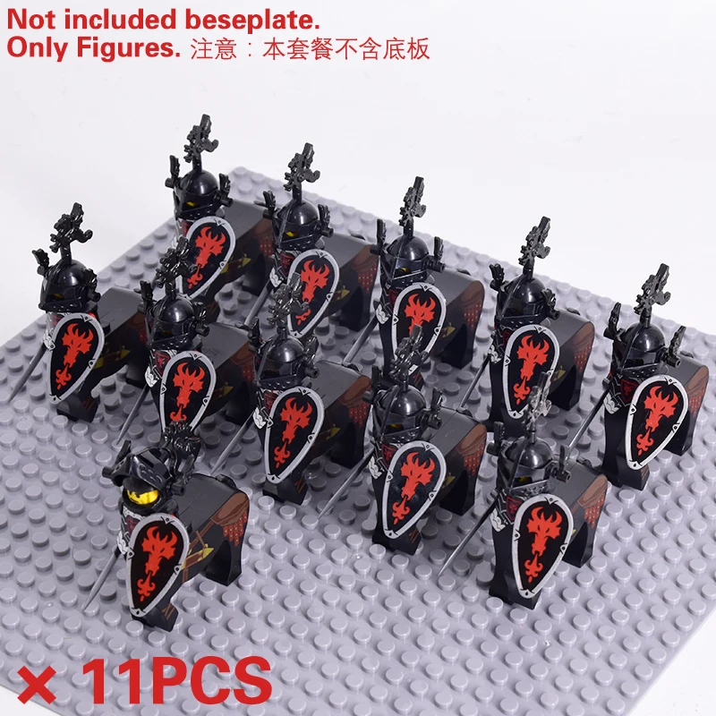 

MOC Medieval Military Figures Building Blocks Spartan Warrior Crusader Dragon Knights Weapon Roman cavalry Accessories Kids Toy