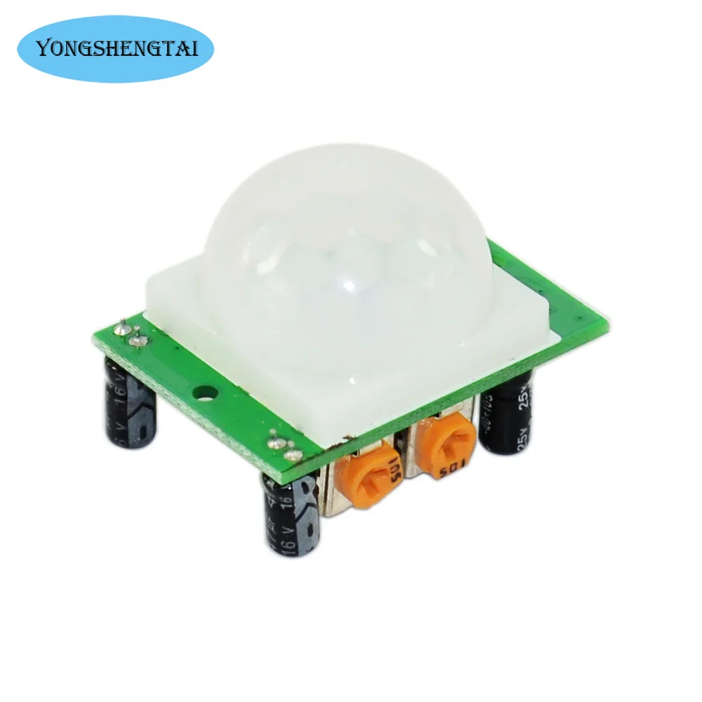 Módulo Detector de movimiento para arduino, piroeléctrico Sensor infrarrojo, ajuste de HC-SR501, SR501, 5 piezas