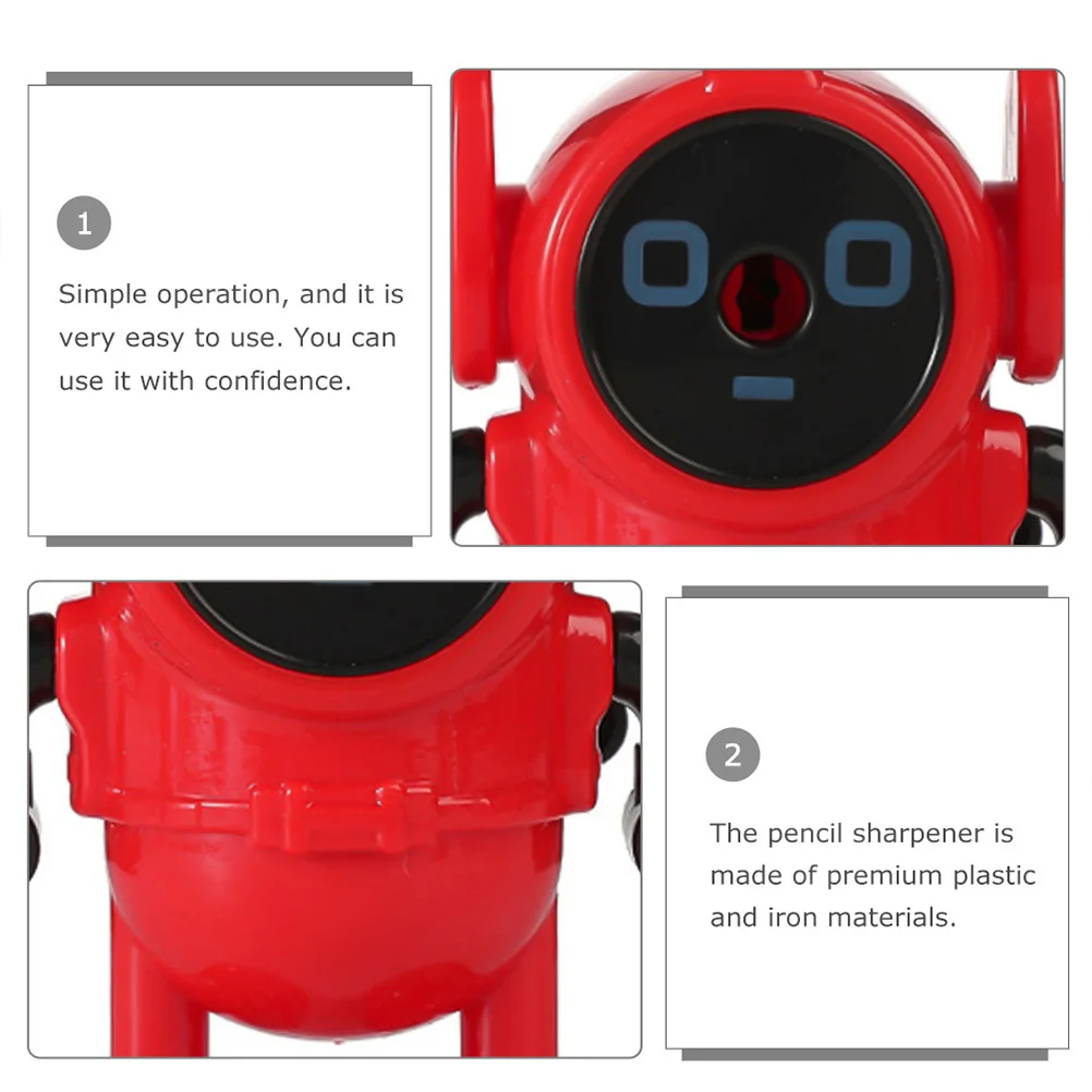 

Pencil Sharpener Manual Hand-Crank Cartoon Robot Design Portable For School Office Students Stationery Lightweight Efficient