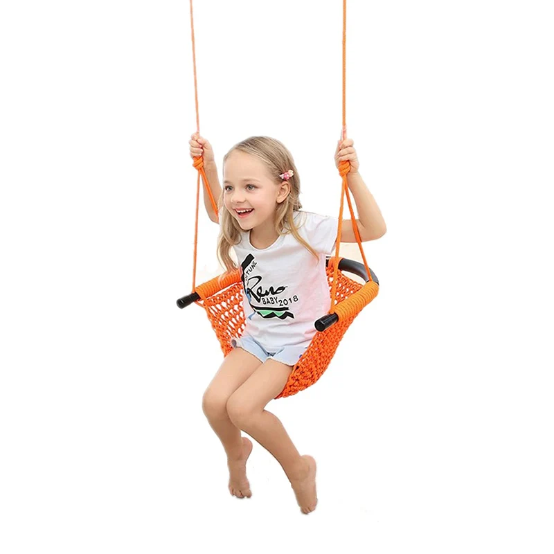 Kids Hammock Nest Swing Hand Weaving Playground Indoor Toys Courtyard Net Rope Swing Educational Equipment Entertainment Game