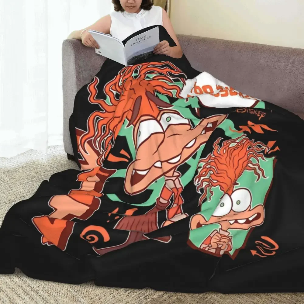 Inside Out 2 Anxiety Character Too Much Pressure Blanket Velvet Printed Portable Super Throw Blankets Bedroom Plush Thin Quilt