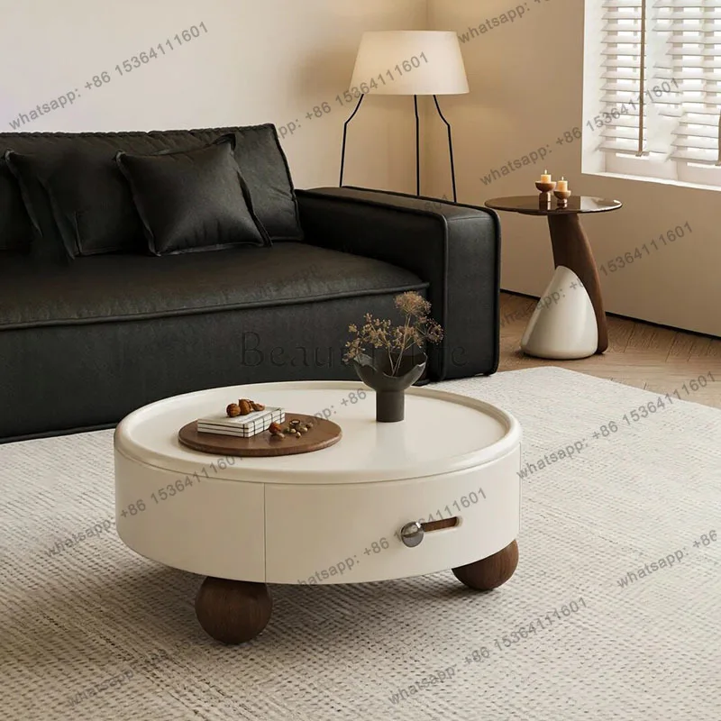 LJY Luxury Vintage Coffee Table European Aesthetic Modern Storage Side Table Italian Nordic Stolik Kawowy Living Room Furniture