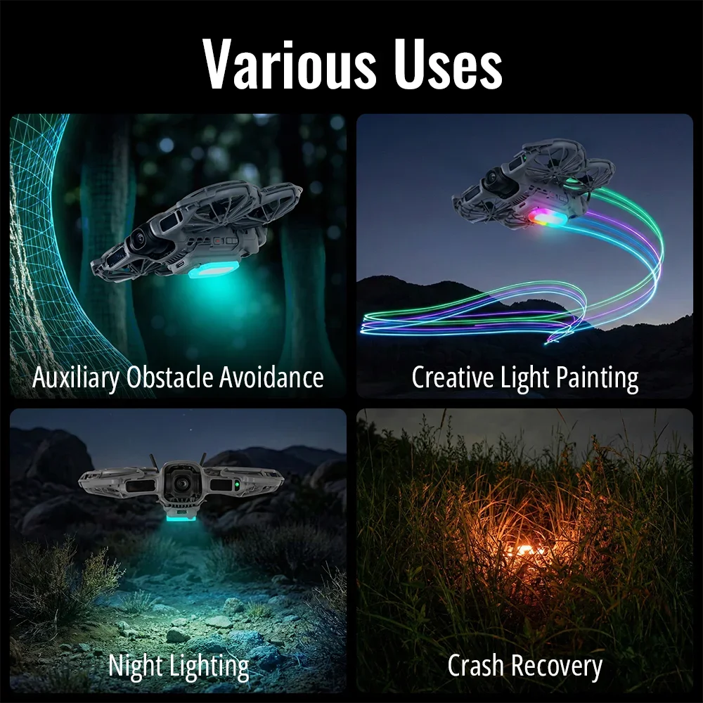 

Цветная светодиодная подсветка для шасси дрона DJI NEO2 с функцией вспышки для Neo 2, аксессуары для ночного полета с увеличенной высотой освещения