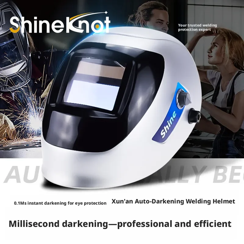 SHINEKNOT Automatic Light Adjustment Welding Helmet With Full-Face Lightweight Headgear For Tig Welding Protection