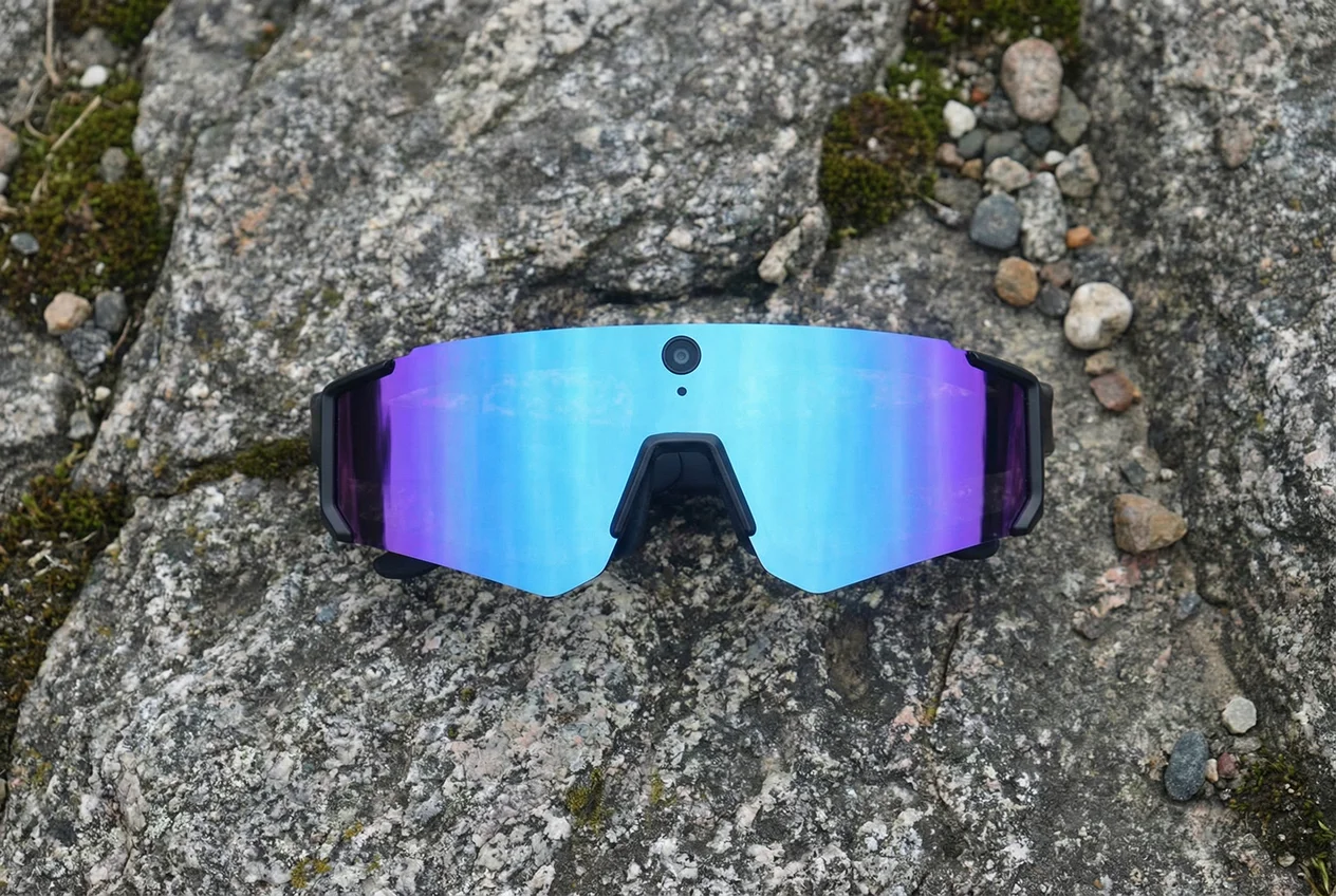 AI Cycling Smart Glasses, Image Stabilization, Calling, Magnetic Charging, Microphone, Speaker, AI Assistant