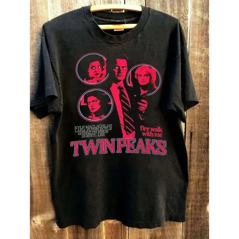 Y2k Vintage 90s Tops Version of Twin Peaks Walking with Fire Movie T-shirt Summer Casual Loose T-shirt Hip Pop Tees Unisex
