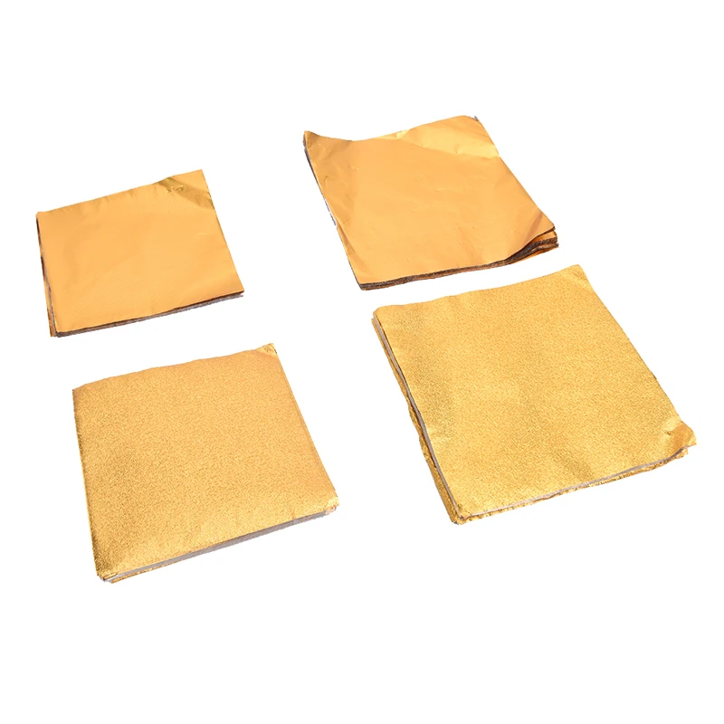 100 Stuks Gouden Aluminiumfolie Snoep Chocolade Koekjesverpakking Tin Papier Party Diy Metalen Embossing Geschenkverpakking Ambachtelijk Papier