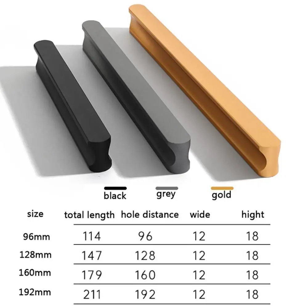 الذهب سهلة التركيب سبائك الألومنيوم الحديثة خزانة ديكور بسيط مقابض الأبواب الأثاث الأجهزة مقابض أدراج درج يسحب