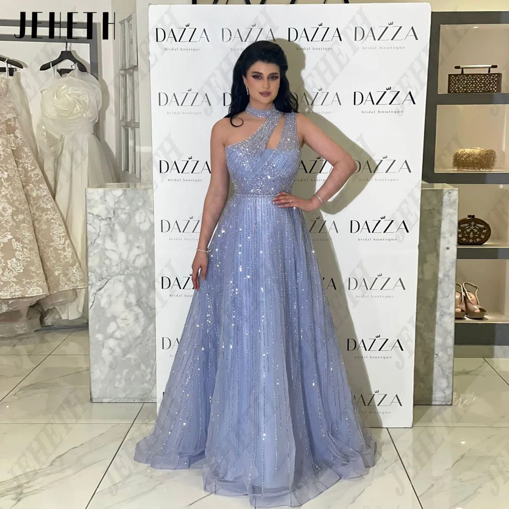 JEHETH Exquisite Evening Dresses Roxo Sem Mangas Tulle A Linha Prom Vestidos Andar ComprimenJEHETH Exquisite Vestidos De Noite Roxo Sem Mangas Tule A Linha Prom Vestidos Até O Chão Arábia Saudita فساتين للحفلات الراقصة