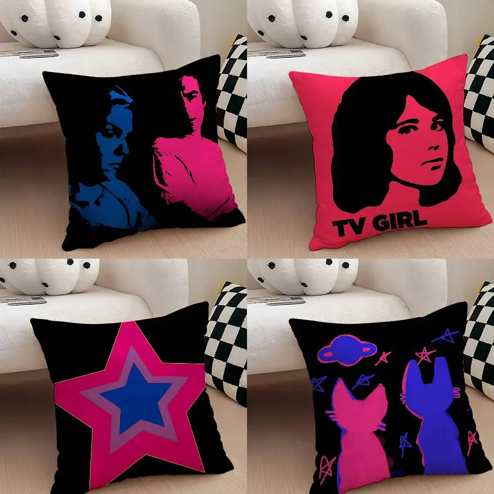 T-Tv Girl Classic Customizable Square Pillowcases, Stylish And Soft, Perfect For Beds, Cars, And Sofas.