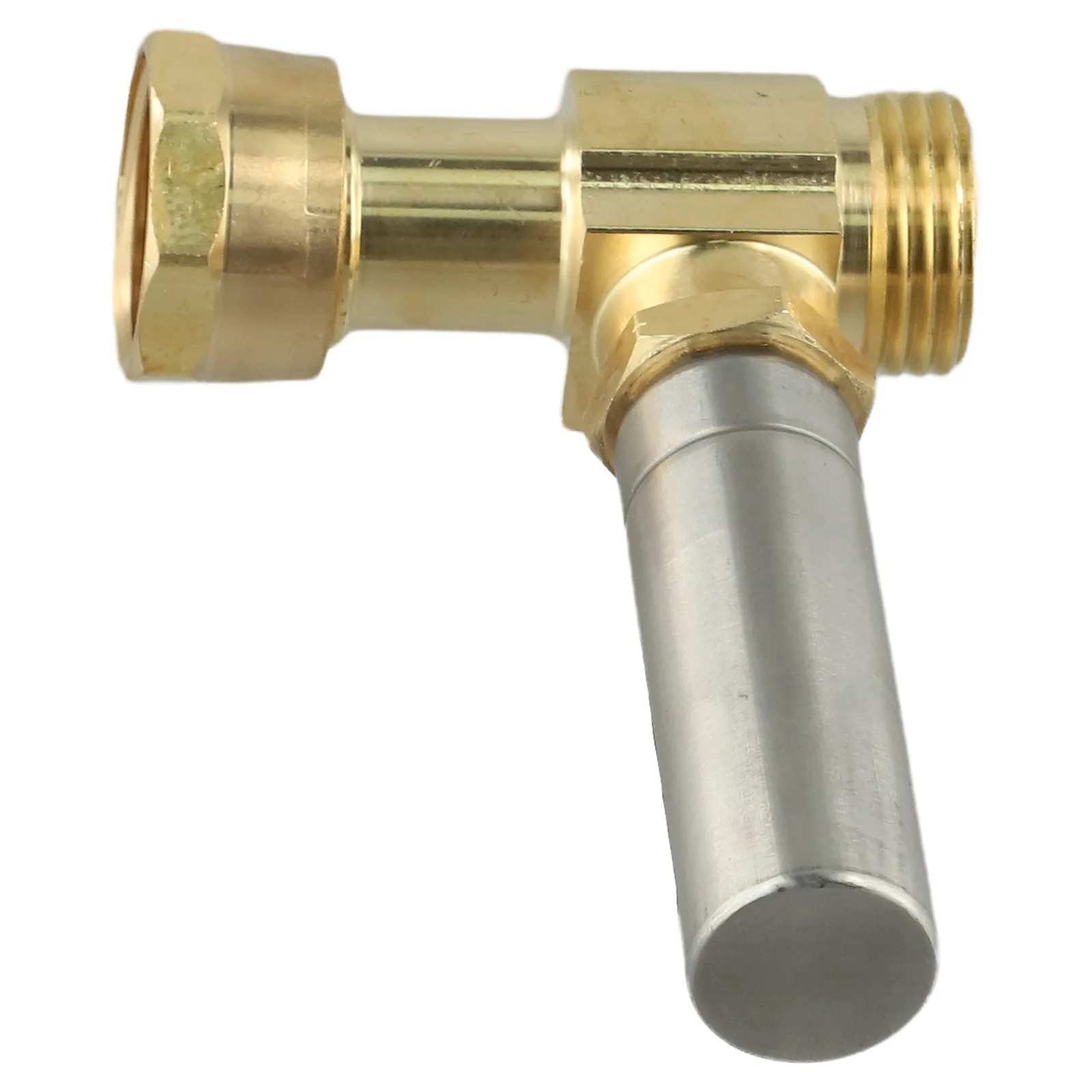 Edelstahl-Wasserhammerabsorber, 3/4 Zoll NH-Gewinde, Messing-T-Stück-Verbinder für Waschmaschinen, zur Geräuschreduzierung in der Sanitärinstallation. – Detail 4