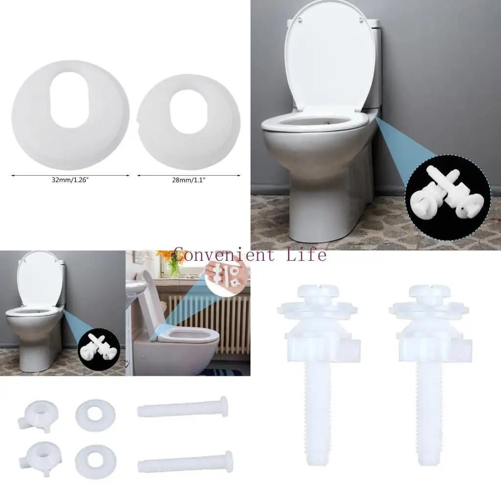 

L1EE Удобный сменный болт для унитаза Надежные винты для петли для унитаза Долговечные незаменимые комплекты фурнитуры для унитаза Пластик