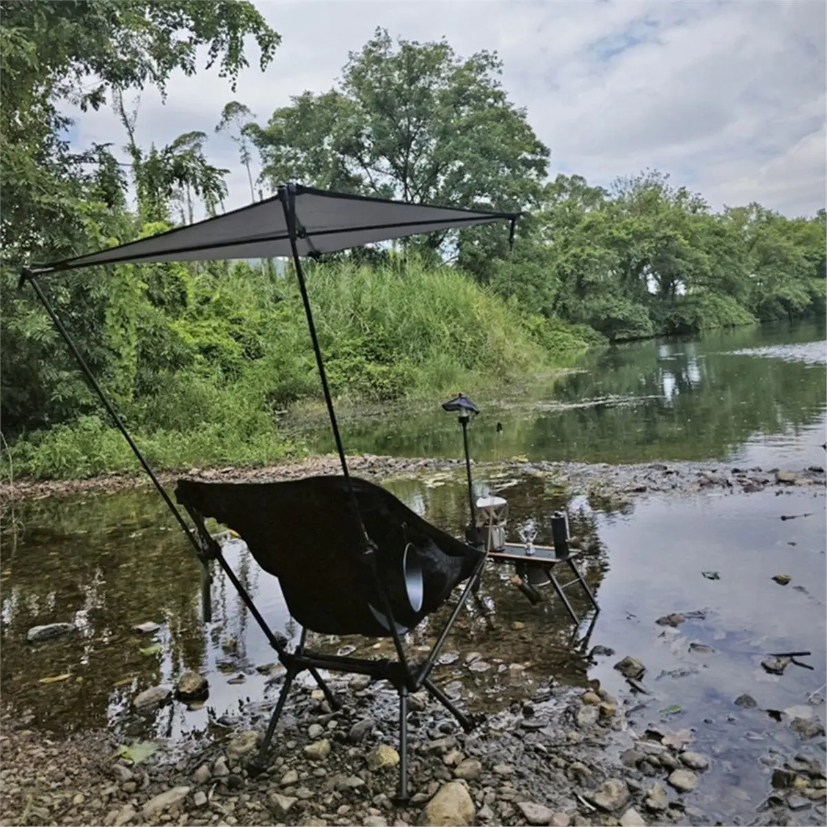PHONE&GEAR Attachable Chair Canopy Portable Sunshade for Beach Camping Fishing Picnic for Multiple Chair