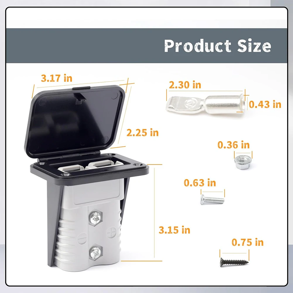 50A Plug Mounting Panel With Dust Cover Compatible With SB50 Series Connectors For Ship Yacht RV Passenger Car Panel Socket