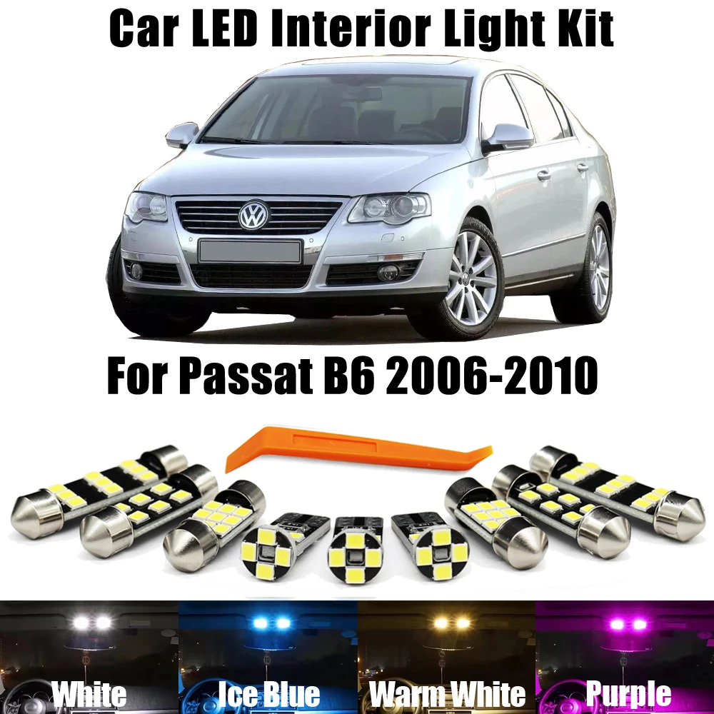 All LED Interior Light Dome Door Courtesy Reading Bulb Kit For VW Volkswagen Passat B6 Sedan Variant 2006 2007 2008 2009 2010