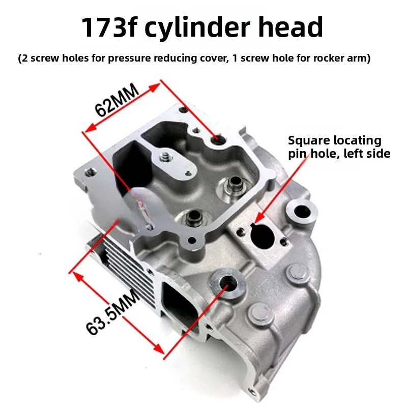 XMSJ Complete Assembled Cylinder Head for Diesel Generator & Farm Micro Tiller, Fit 3-6.5KW 170F 178F 186FA 188FA 192 Air Cooled