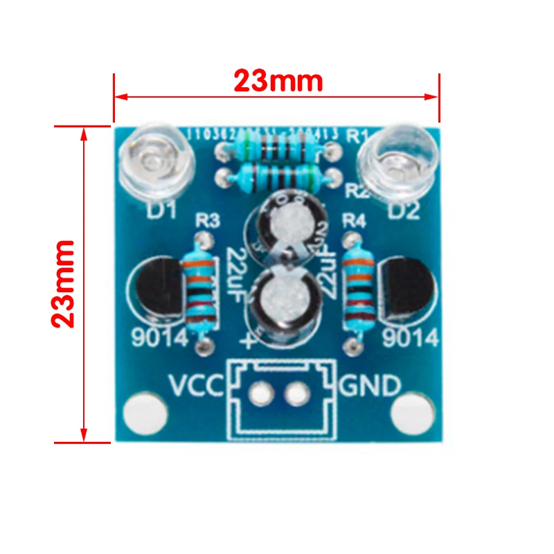 MHT11 Simple 5MM LED Flash DIY Kits DC 3V-14V Circuit Electronics Suite 1.6mm Parts forArduino Blinking Flashing Kit