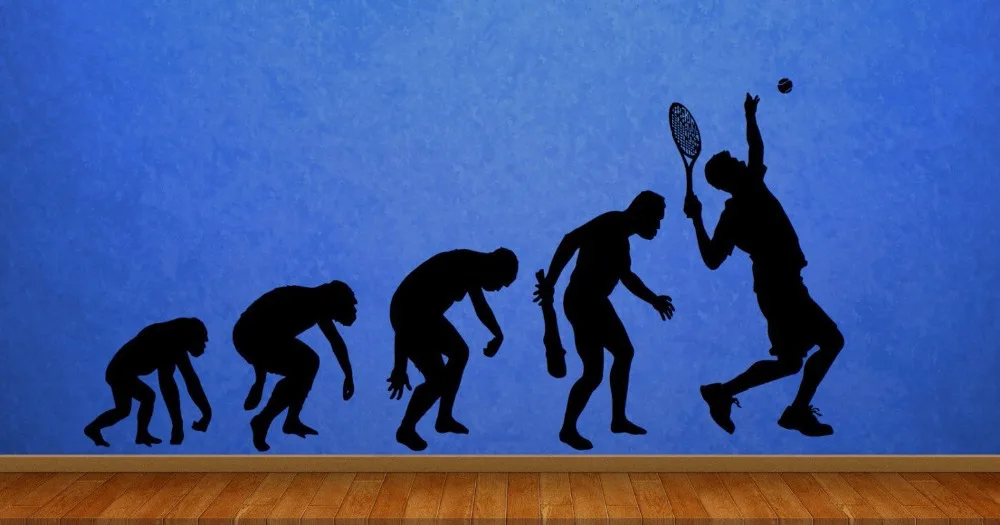 Evolution Tennis Wall Sticker Window Sports Name Posters Vinyl Wall Decals Home Decoration Decor Mural Tennis Car Decal