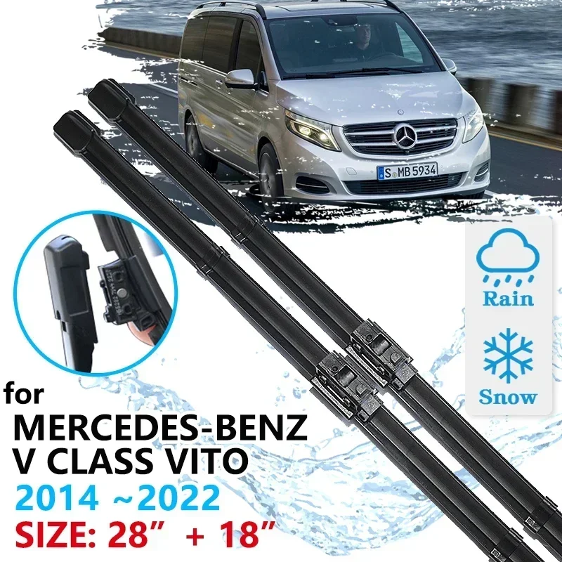 For Mercedes Benz Vito Viano V Class 2014~2022 W447 Front Windscreen Wipers Car Accessories 2015 2016 2017 2018 Car Wiper Blades