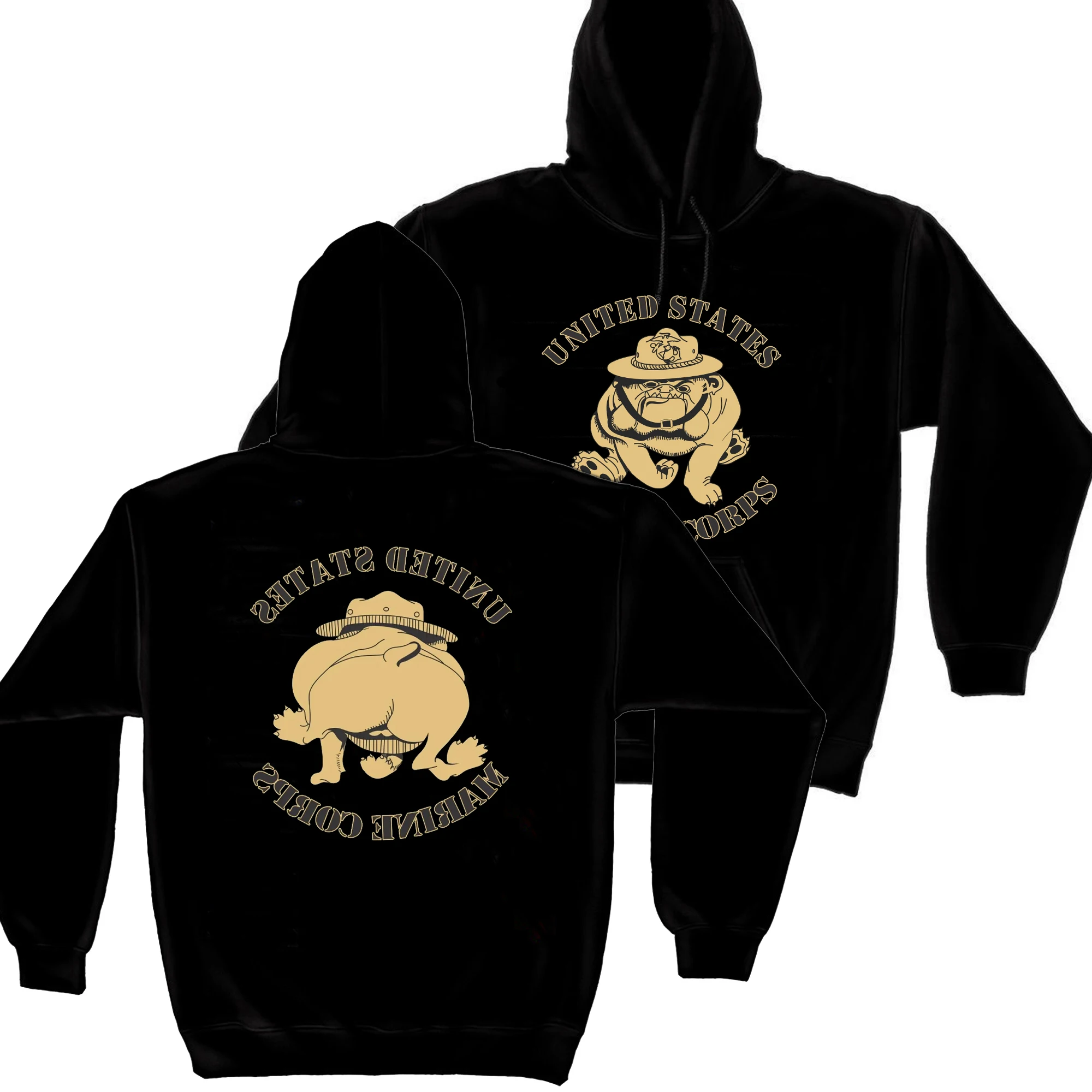 

Оригинальный пуловер с капюшоном для корпуса морской пехоты США, бульдога, старой корпус, 100% хлопок, удобные повседневные мужские толстовки, уличная одежда Grunt