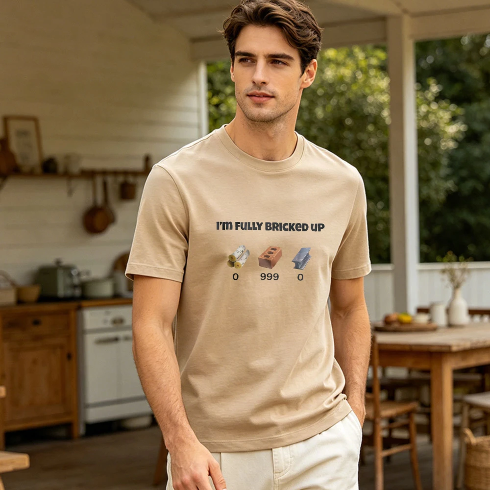 Funny Gaming Fan Gift T-Shirt I’m Fully Bricked Up Rust Meme Tee Casual Video Game Print Tshirt Men Summer Daily Life Cotton Top