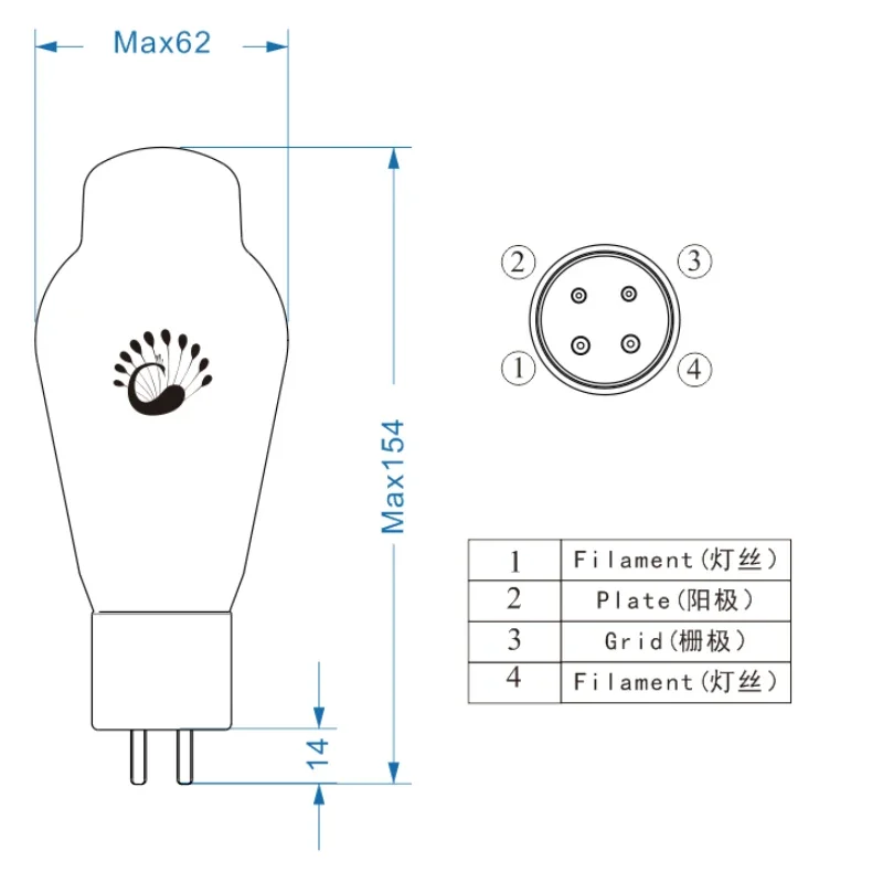 PSVANE2A3C 2A3 Vacuum Tube Valve Replace 2A3B WE2A3 2A3T 2A3-T E2A3 A2A3 2A3 Tube Amplifier Kit HIFI DIY Audio Amp Genuine