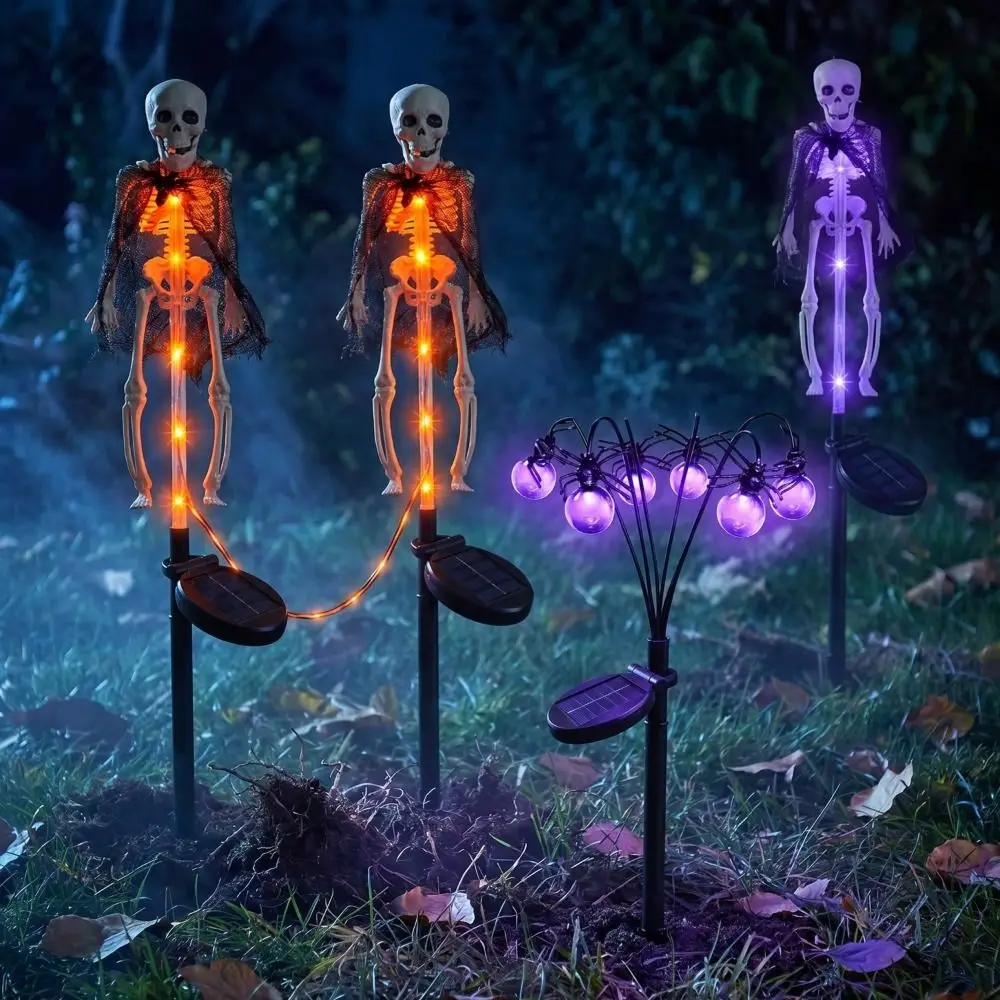 Ghost Purple Light Halloween Decorations Spider Ball-Shaped Outdoor Use Waterproof Lamp Garden Lamp Front Yard