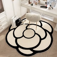Camellia Special-shaped Crystal Velvet Light Luxury High-grade Mat Bedroom Cloakroom Foot mat Dressing Room Study Swivel Chair M