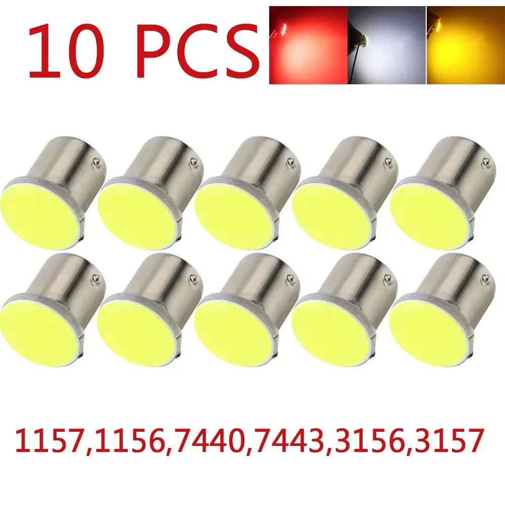 2/10pc P21W 1156 Ba15s PY21W 1157 Bay15d LED COB Bulb Turn Signal Light For Car Backup Reverse Parking Brake Lamps 12V 7000K