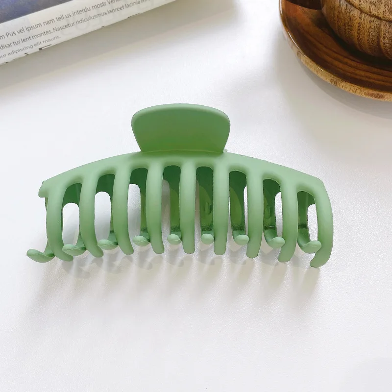 2022 Women Elegant Green Hair Claws Korean Claw Clip Large Plastic Hairpins Soild Color Crab Hair Clip Fashion Hair Accessories