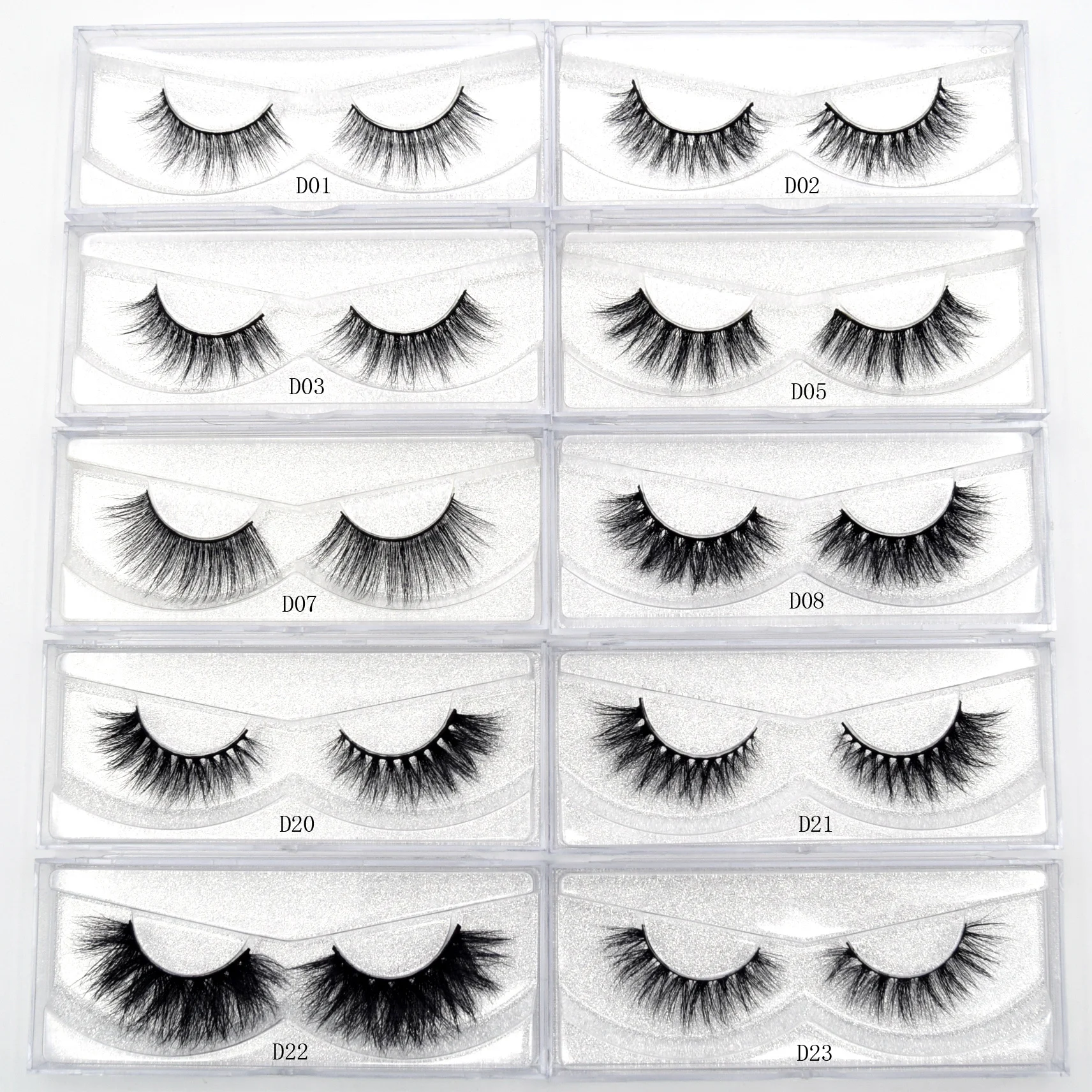 Visofree Natural 100% Handmade False Eyelashes Strip Mink Eyelashes Cruelty Free Reusable Lashes Thick Long 3D Mink Lashes D03