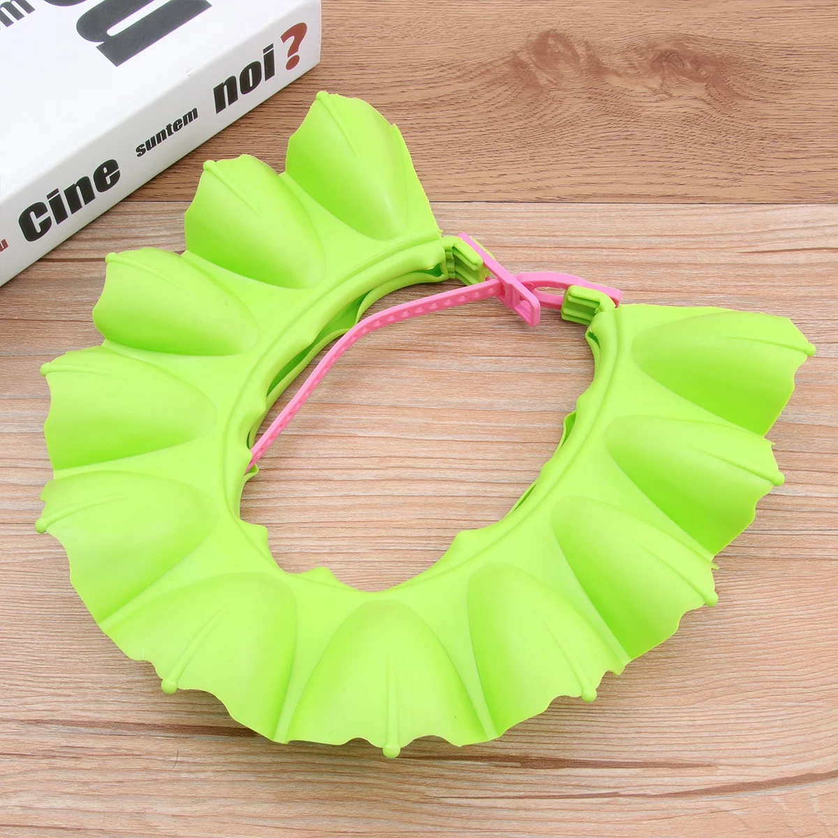 الطفل مقاوم للماء واقي أذن قابل للتعديل Tpe قبعة الدش الأخضر الطفل غسل الشعر قبعة قبعة الاستحمام الرضع منع تسرب الشامبو #5