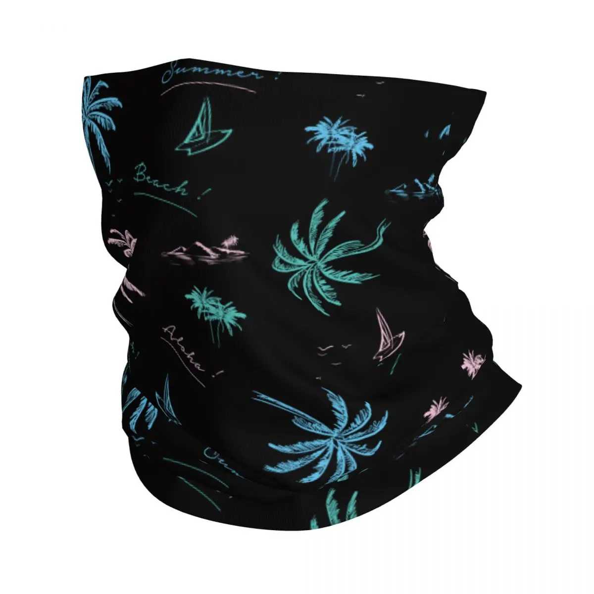 

Hawaii Style Leaf Bandana Neck Cover Printed Balaclavas Face Mask Scarf Multi-use Cycling Hiking for Men Women Adult Breathable