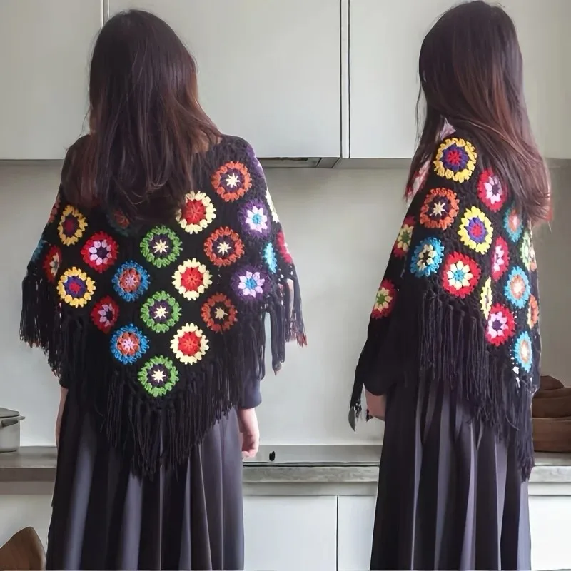 mix colors handmade crochet doilies suit square flower piece clothing pocket coaster bag tablecloth diy jewelry - view 5