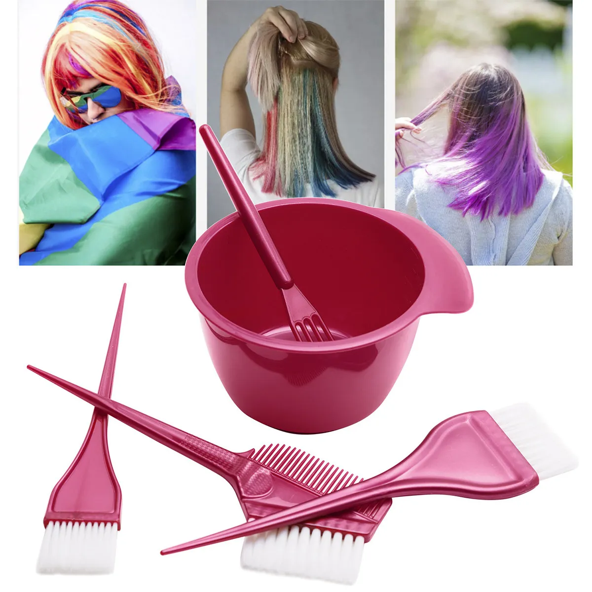 

1Set Hair Color Bowl Set with Stirrer and Brush for Smooth Mixing Application Ideal Hair Dyeing Tool Kit for Home Salon Use