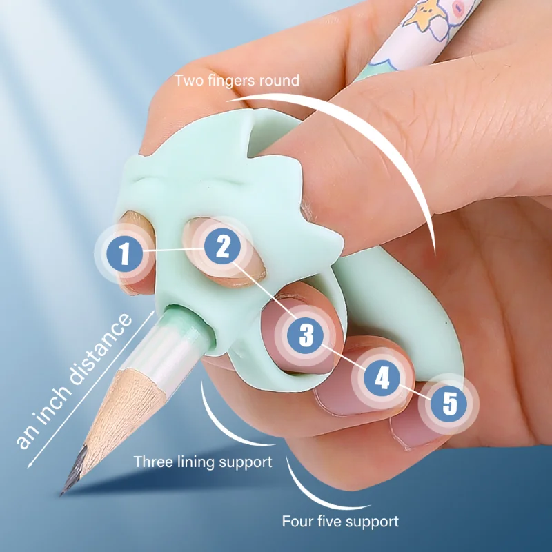 Porte-crayon à trois doigts pour enfants, stylo d'apprentissage de la pratique, manchon d'aide à la posture, dispositif de ration, outils d'écriture pour enfants