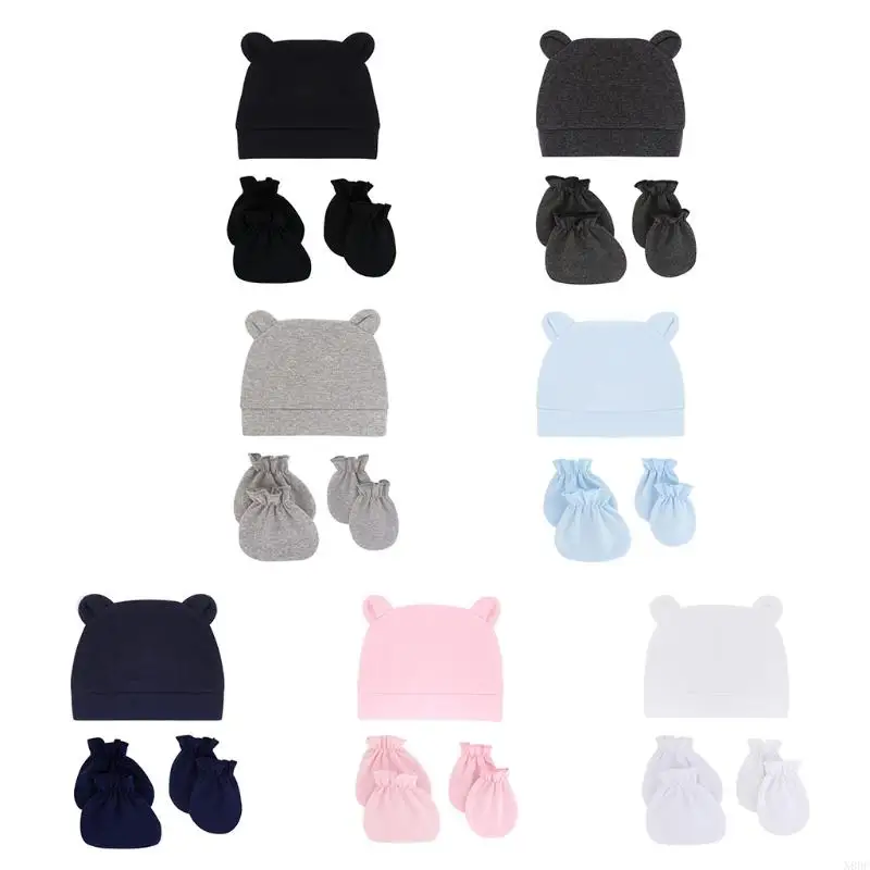 

N80C Sweat Absorbent Hats & Caps Mitten and Socks Baby Girls Boys Use Beanie Hat